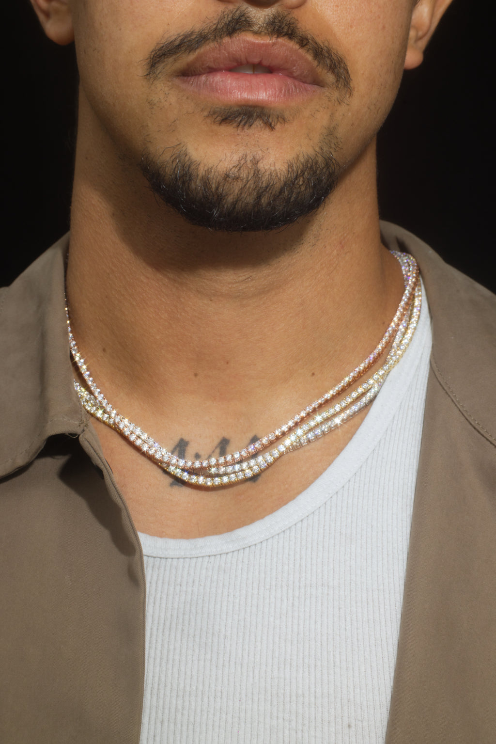 3mm Diamond Tennis Necklace – 14K Rose Gold