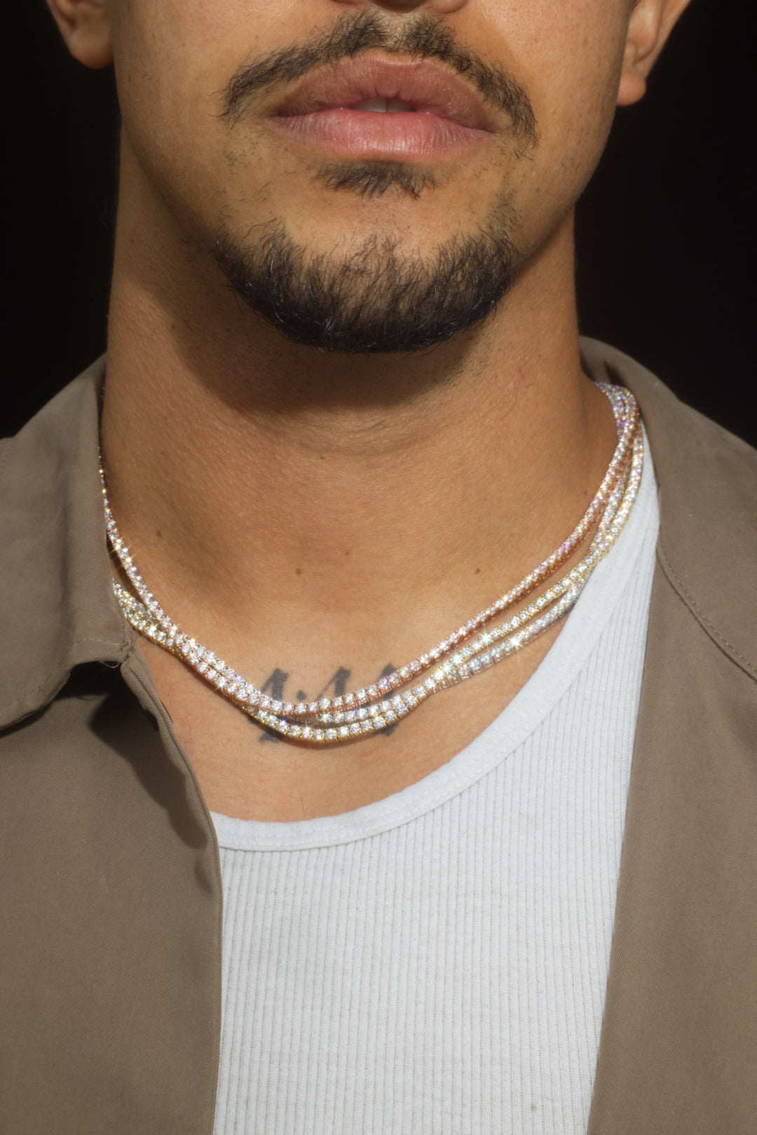 3mm Diamond Tennis Necklace – 14K Rose Gold
