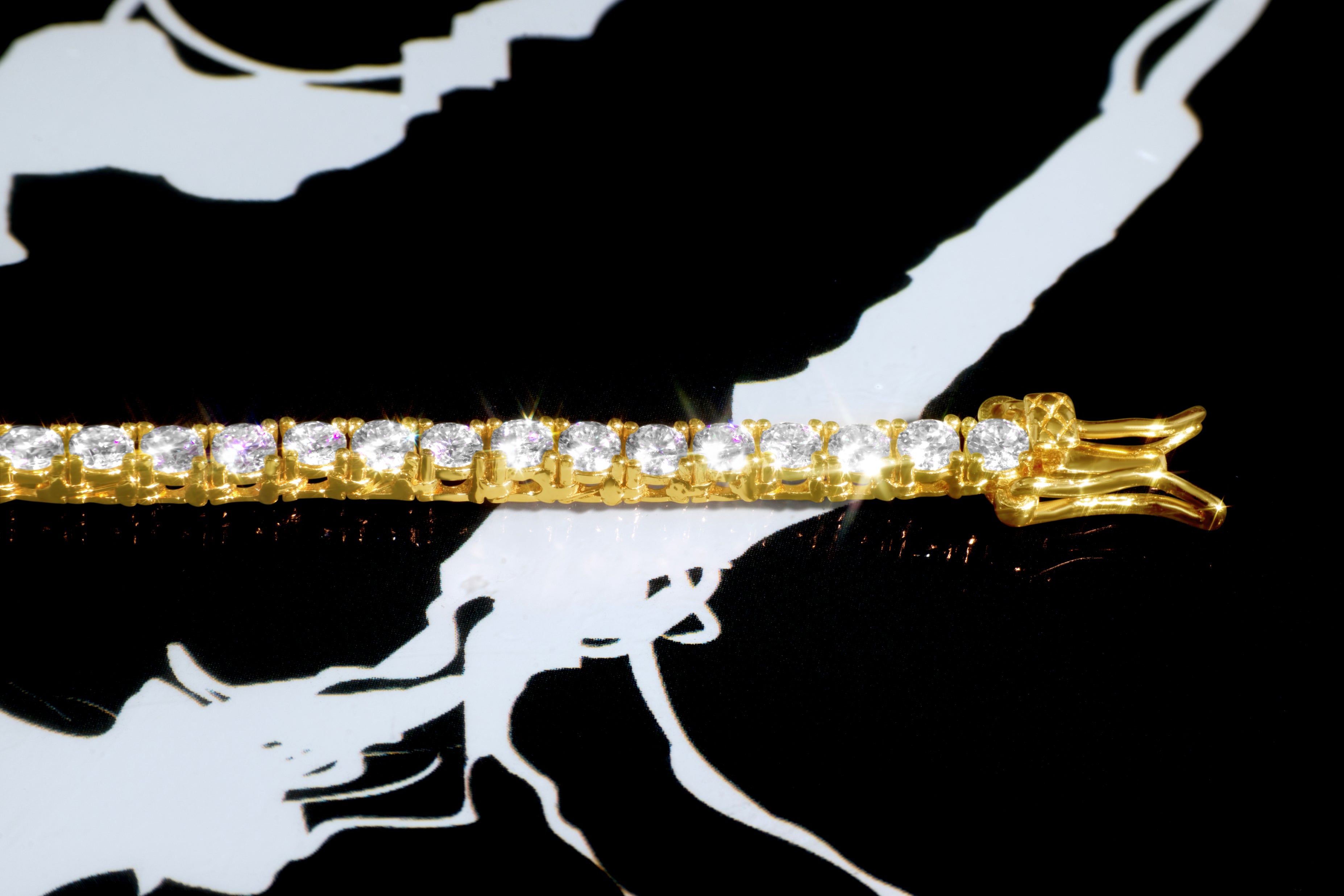 14K Yellow Gold Diamond Tennis Necklace