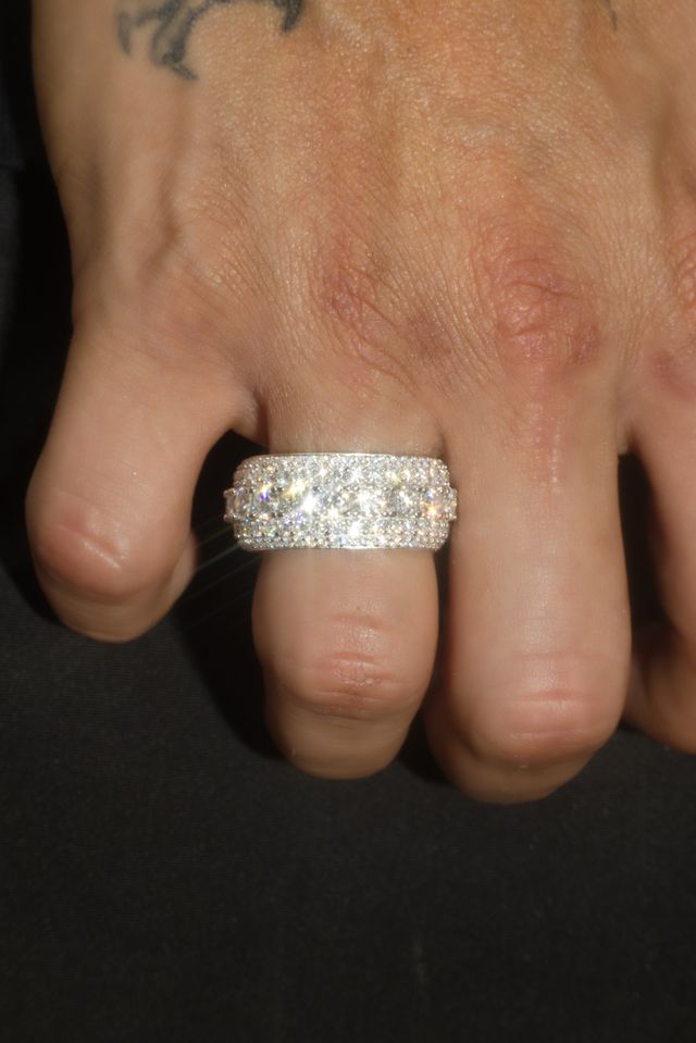 Glacier Moissanite Band Ring – 14K White Gold Plated Sterling Silver