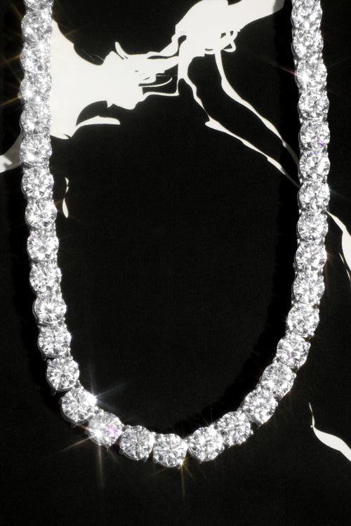 6.5mm Diamond Tennis Necklace – 14K White Gold