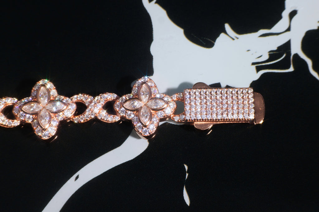 The "FORTUNA" 14K Rose Gold Clover Bracelet