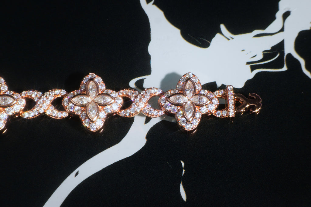 The "FORTUNA" 14K Rose Gold Clover Bracelet