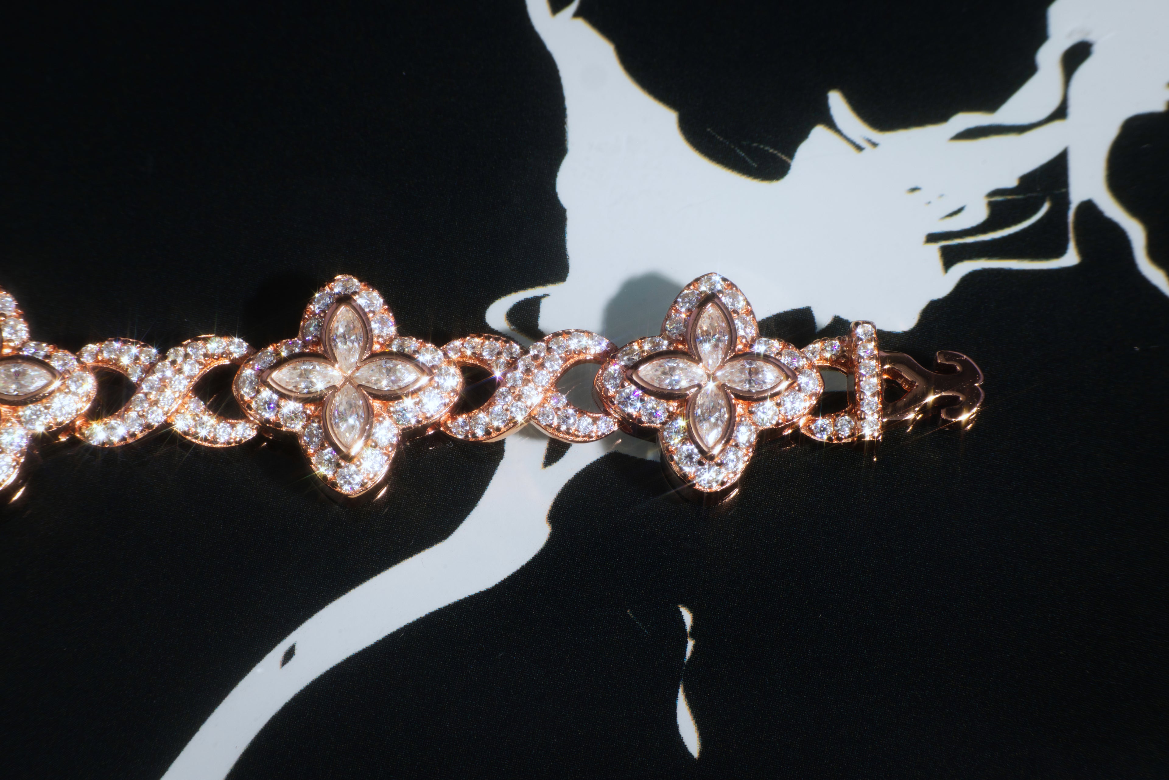 The "FORTUNA" 14K Rose Gold Clover Bracelet