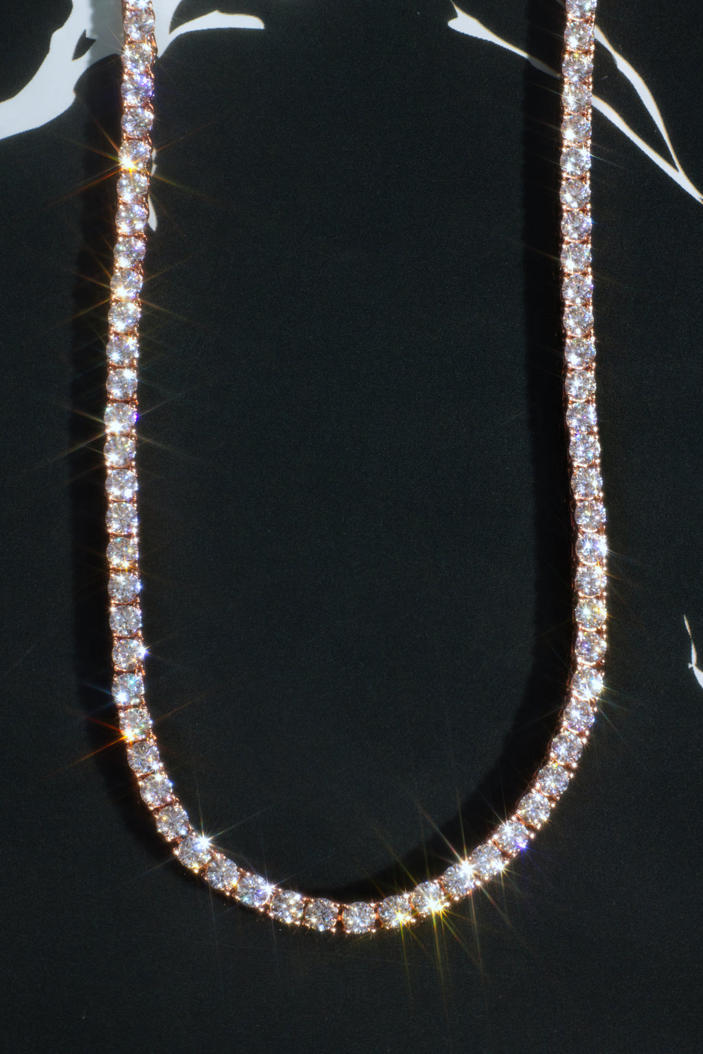 14K Rose Gold Diamond Tennis Necklace