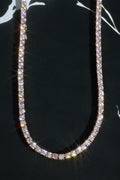 3mm Rose Gold Moissanite Tennis Necklace – 14K Rose Gold Plated Sterling Silver