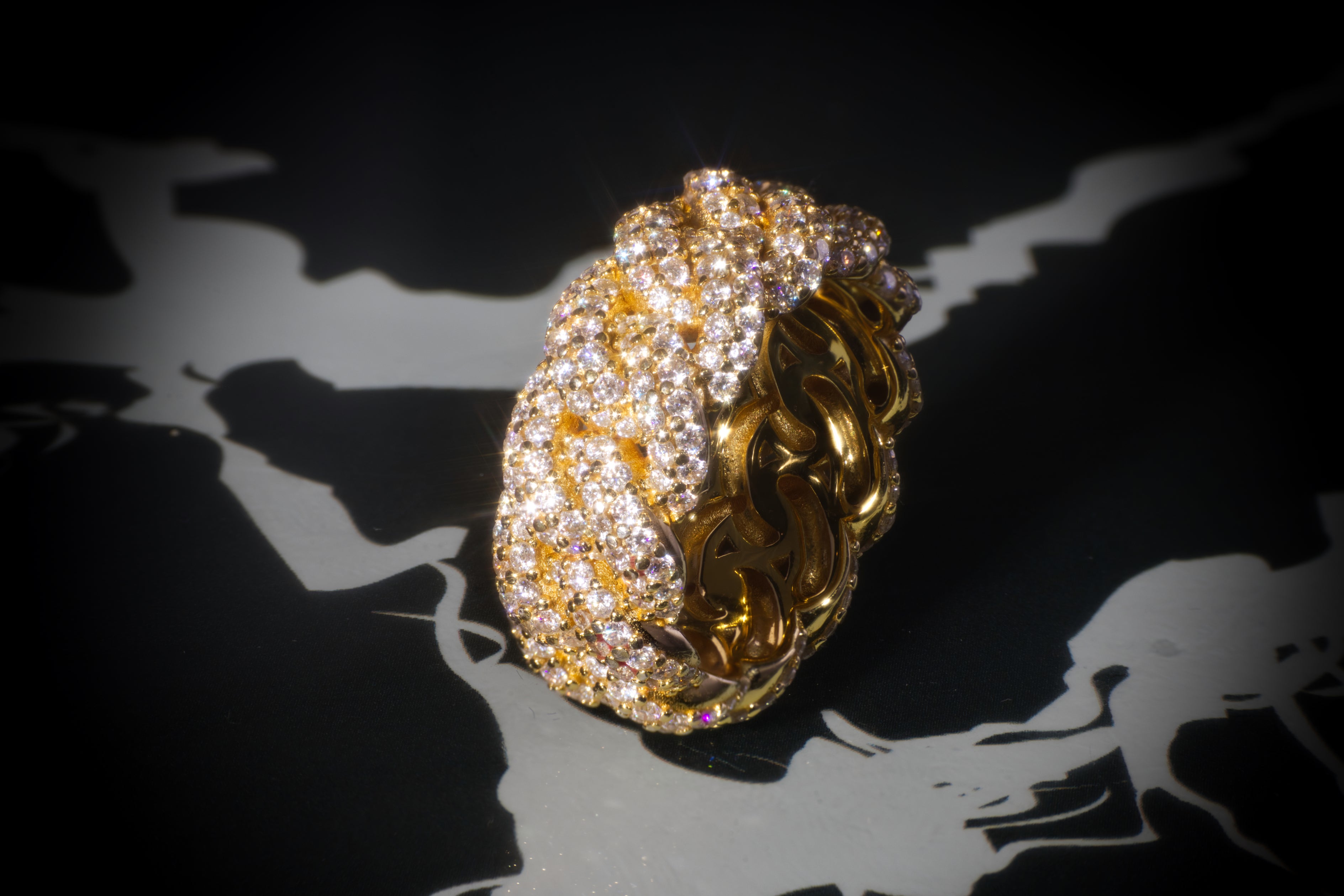 "THE CUBAN" Ring 14K Yellow Gold With Diamonds