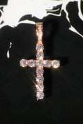 Apollo's Faith Cross Pendant – 14K Rose Gold Plated Moissanite Cross