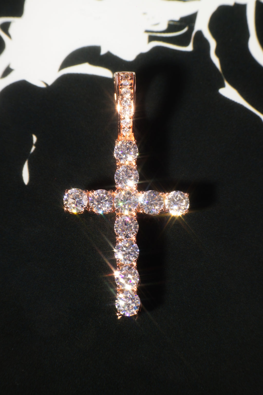 The "APOLLO'S FAITH" Cross 14K Rose Gold With Diamonds