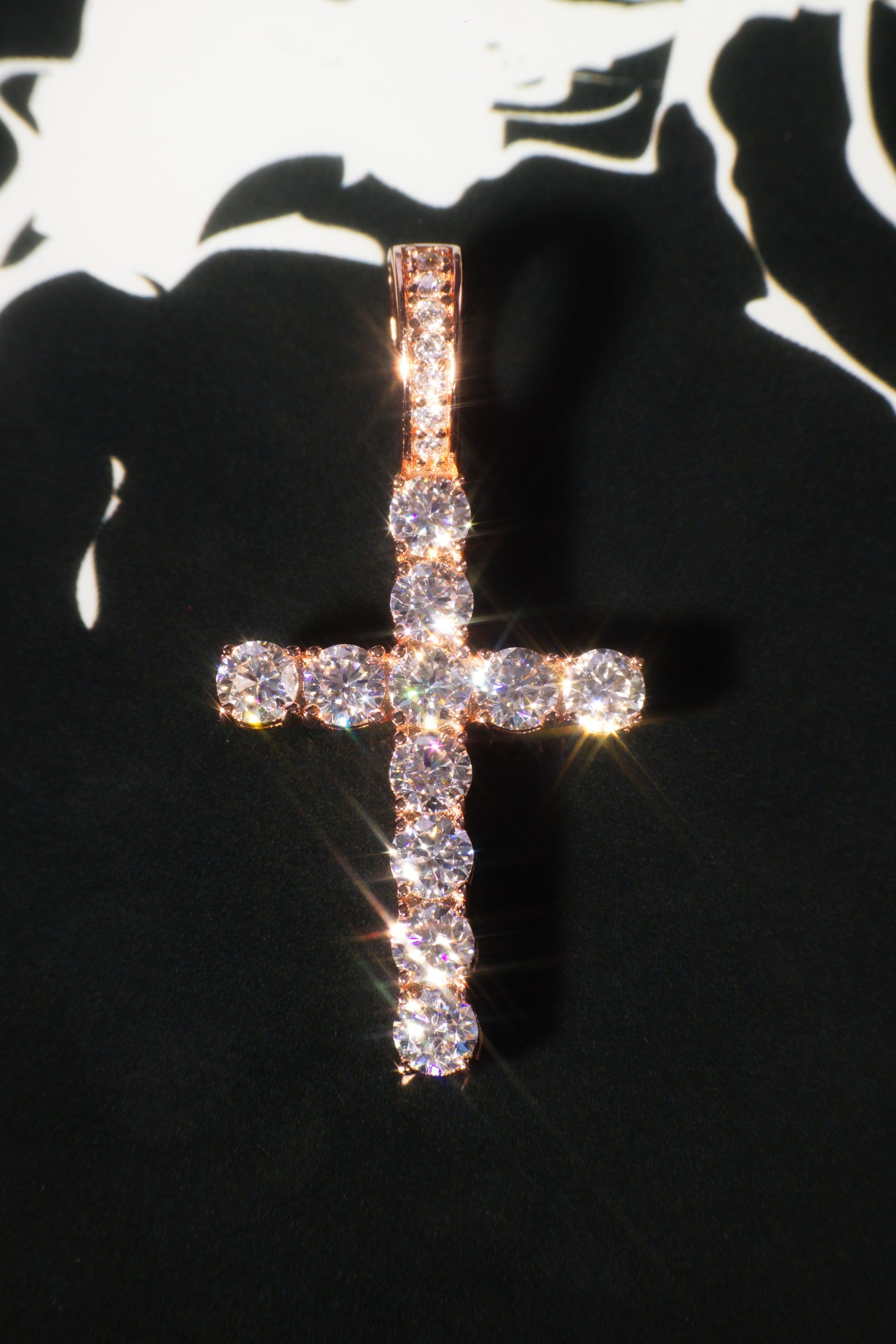 The "APOLLO'S FAITH" Cross 14K Rose Gold With Diamonds