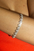 14K White Gold Diamond Heart Bracelet