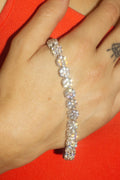 14K White Gold Diamond Flower Bracelet
