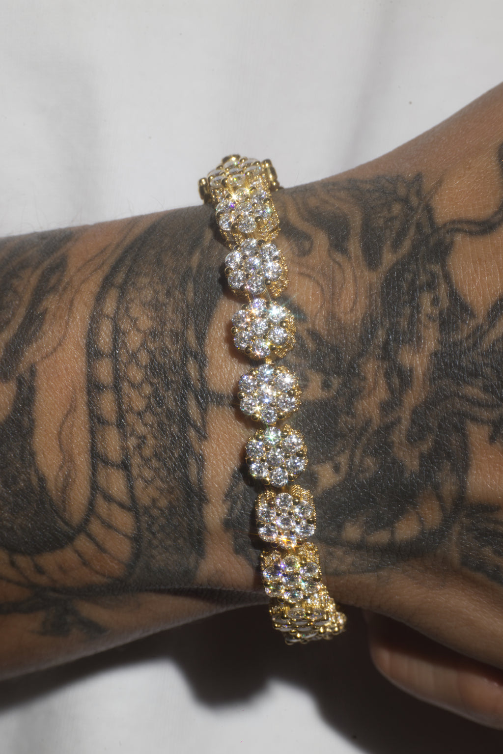 14K Yellow Gold Flower Bracelet