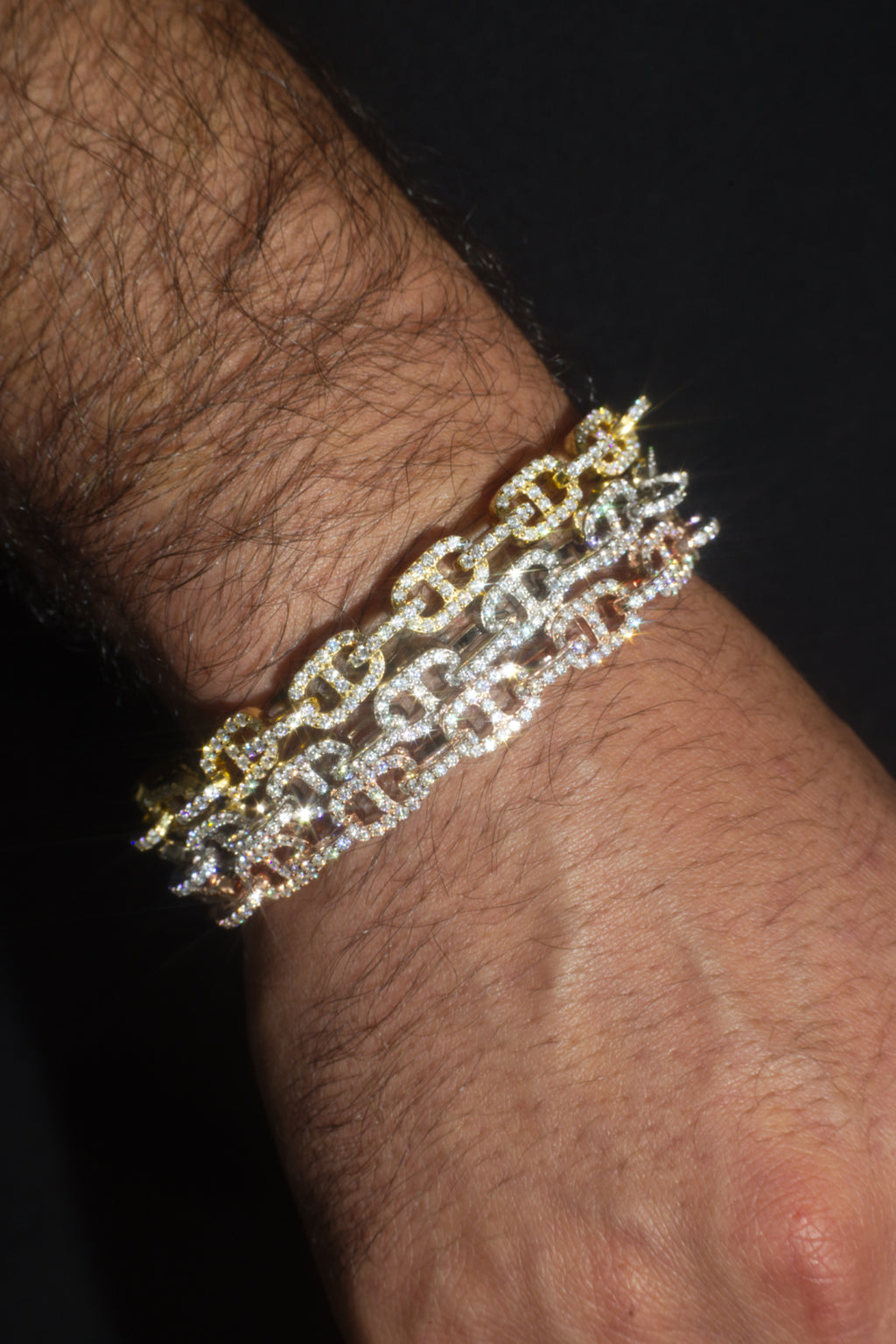 Moissanite Pig Nose Bracelet – 14K White Gold