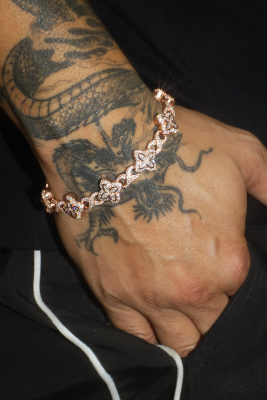 The "FORTUNA" 14K Rose Gold Clover Bracelet