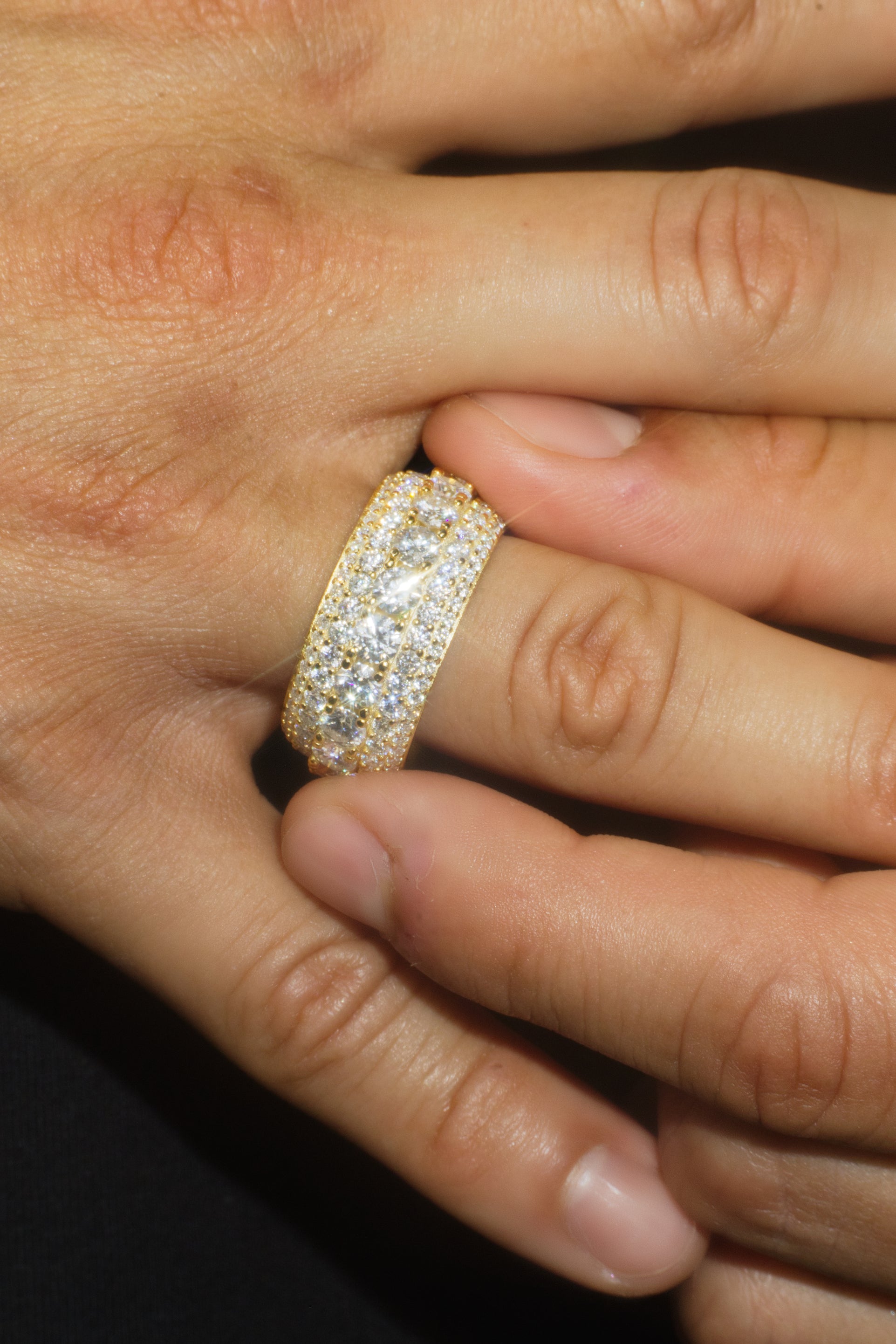 The "GLACIER" Yellow Gold Full Diamond Band Ring