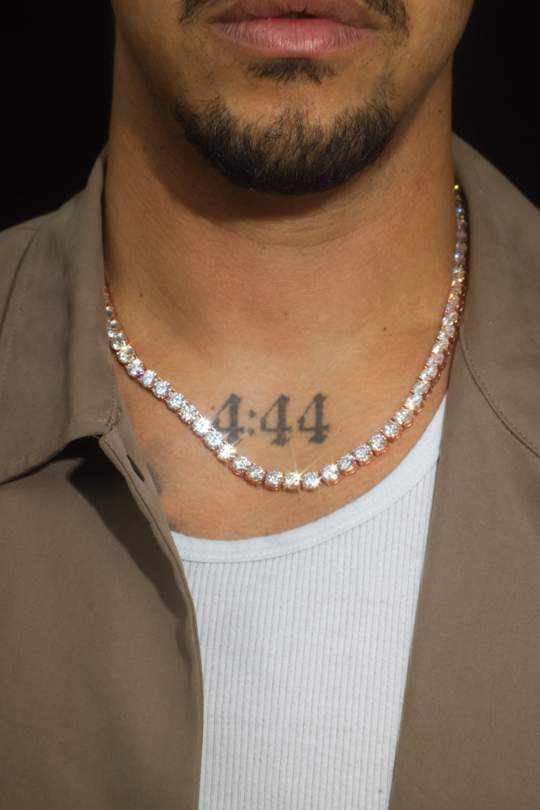 6.5mm Diamond Tennis Necklace – 14K Rose Gold