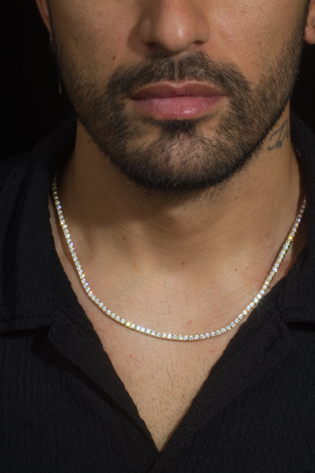 14K Yellow Gold Diamond Tennis Necklace