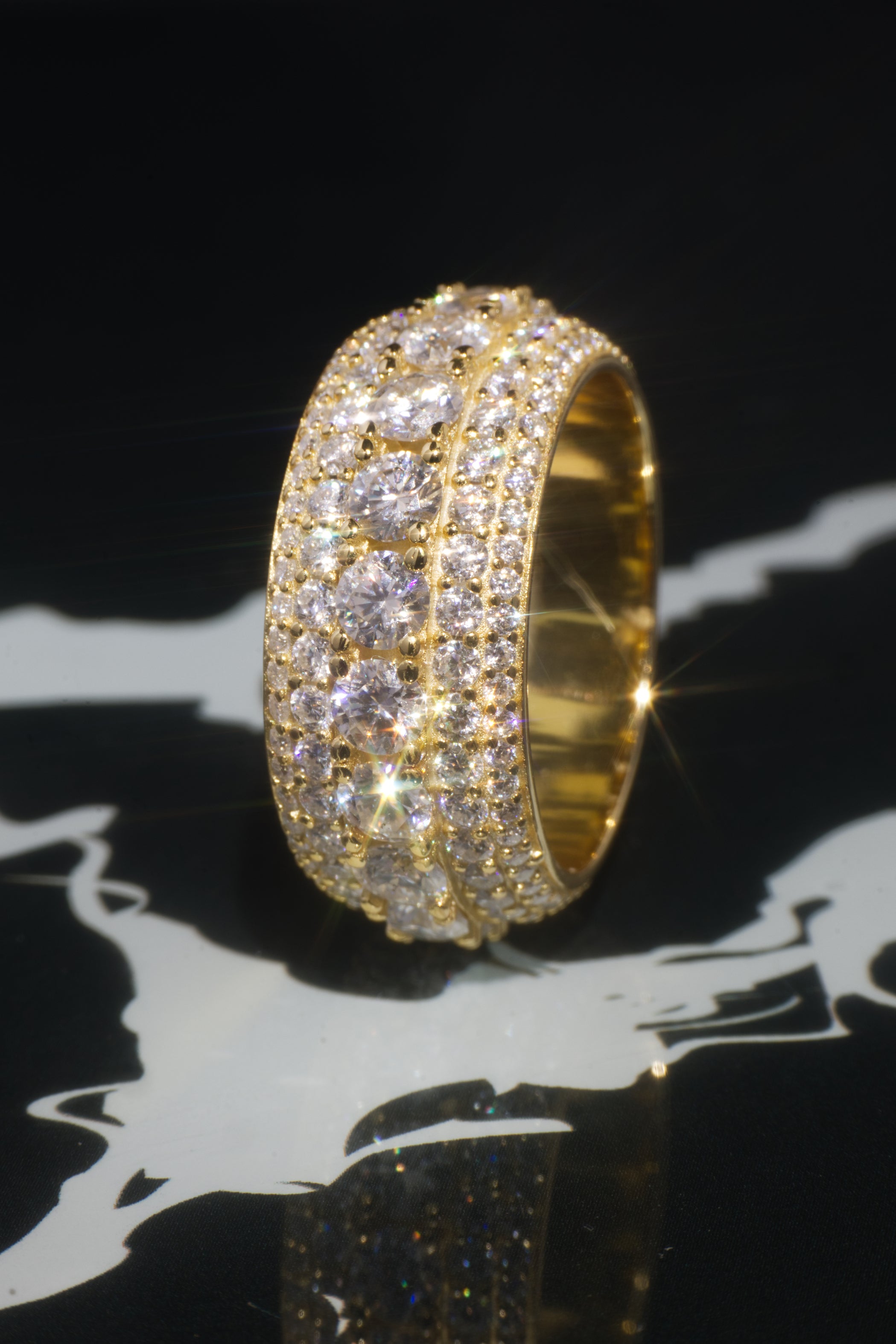 The "GLACIER" Yellow Gold Full Diamond Band Ring
