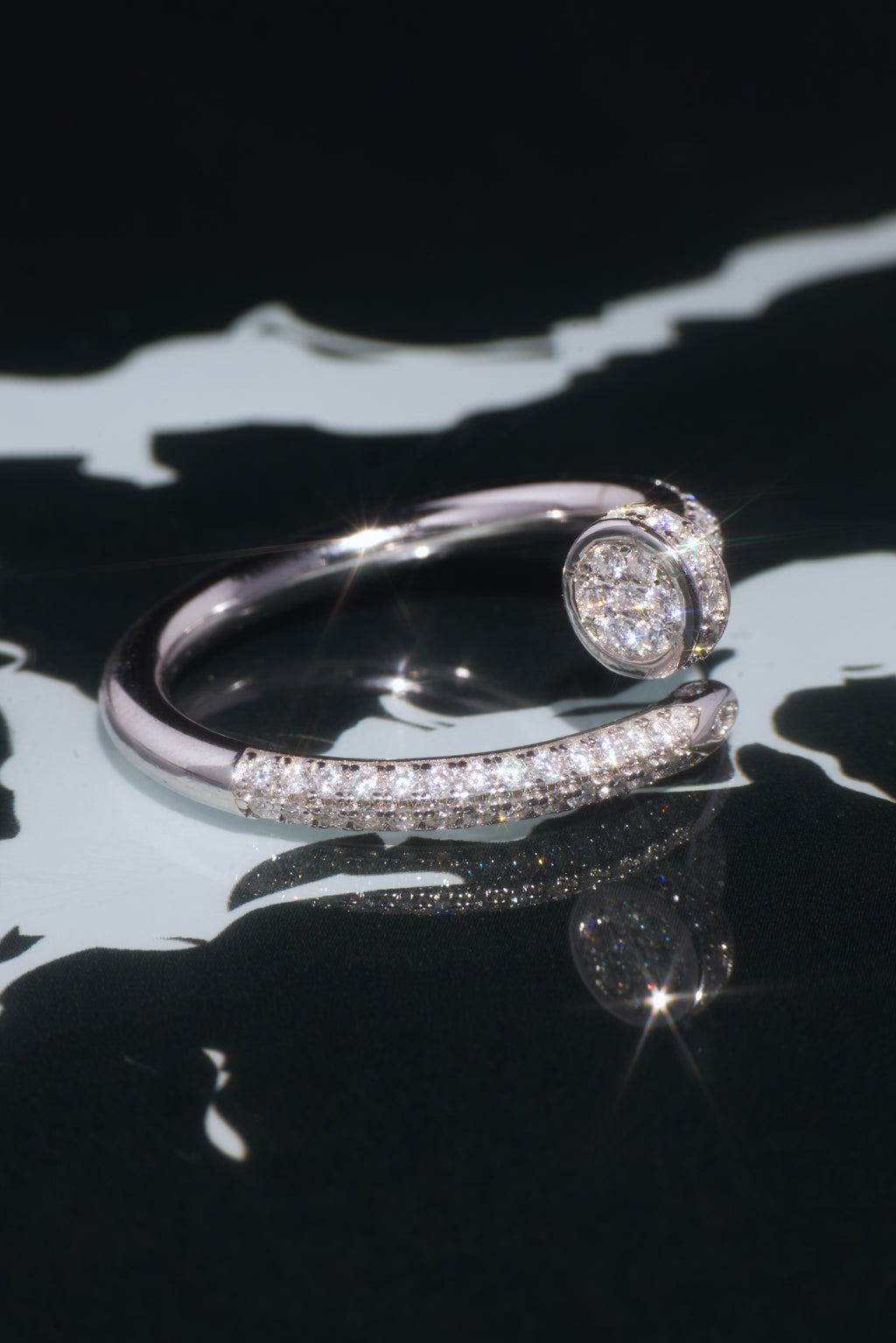 Size 11 Screw Moissanite Ring – 14K White Gold Plated Sterling Silver