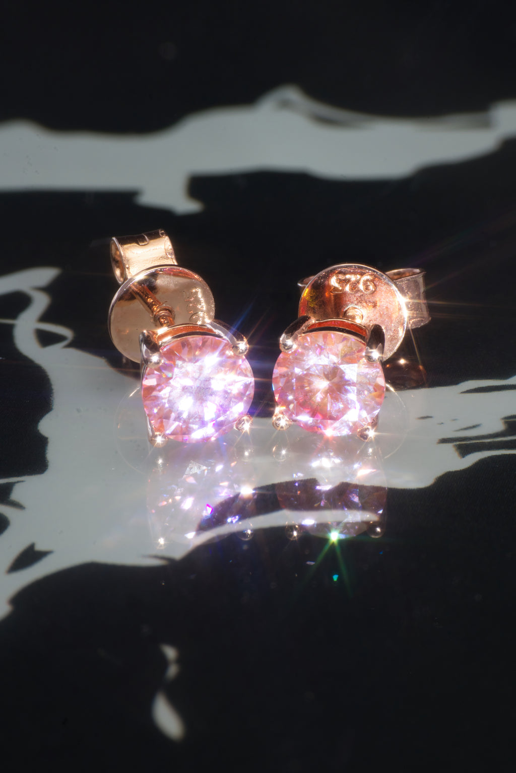The "HEARTBREAK" Rose Gold Rose Diamond Stud Earrings