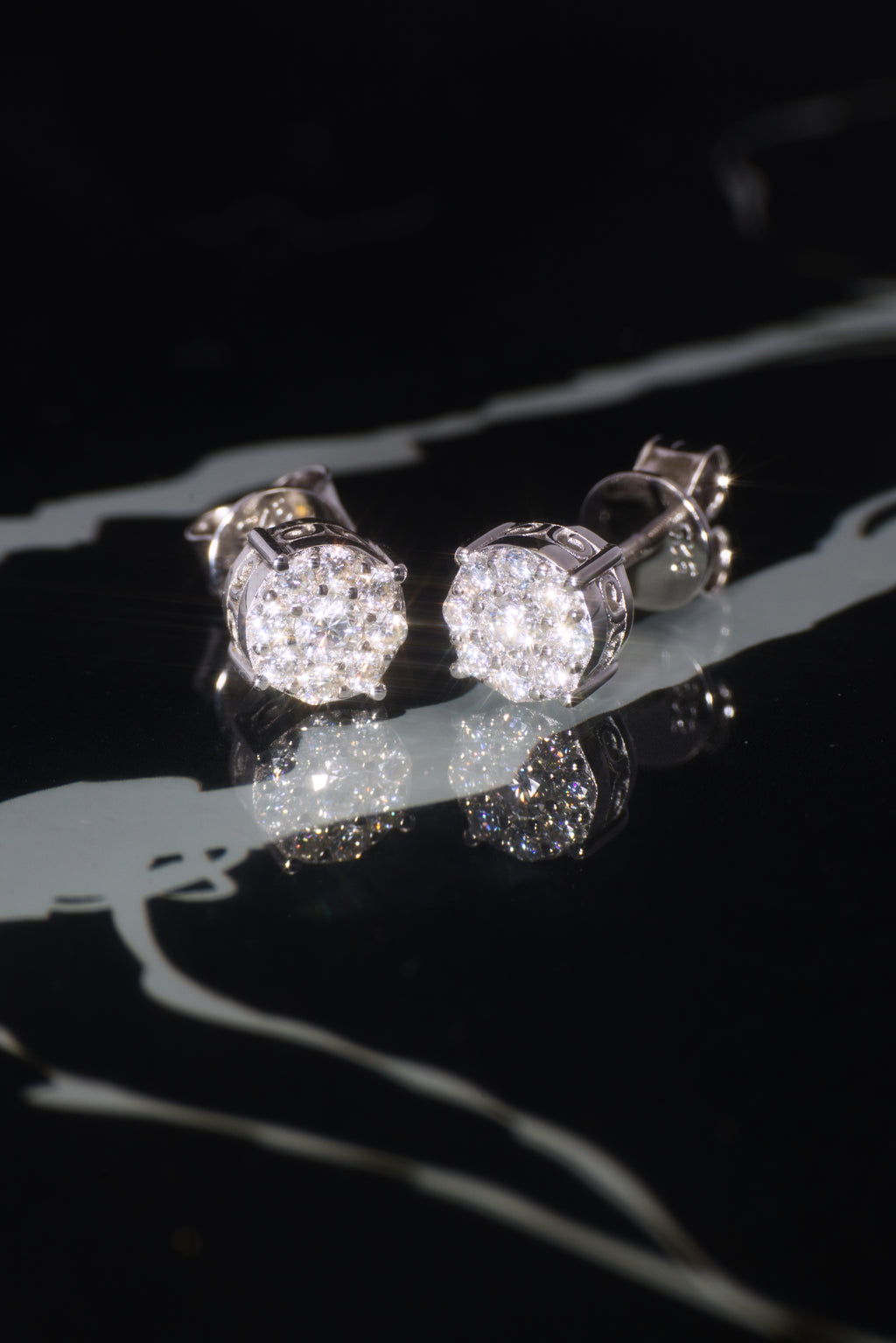 The "NOVA" White Gold Diamond Cluster Earrings