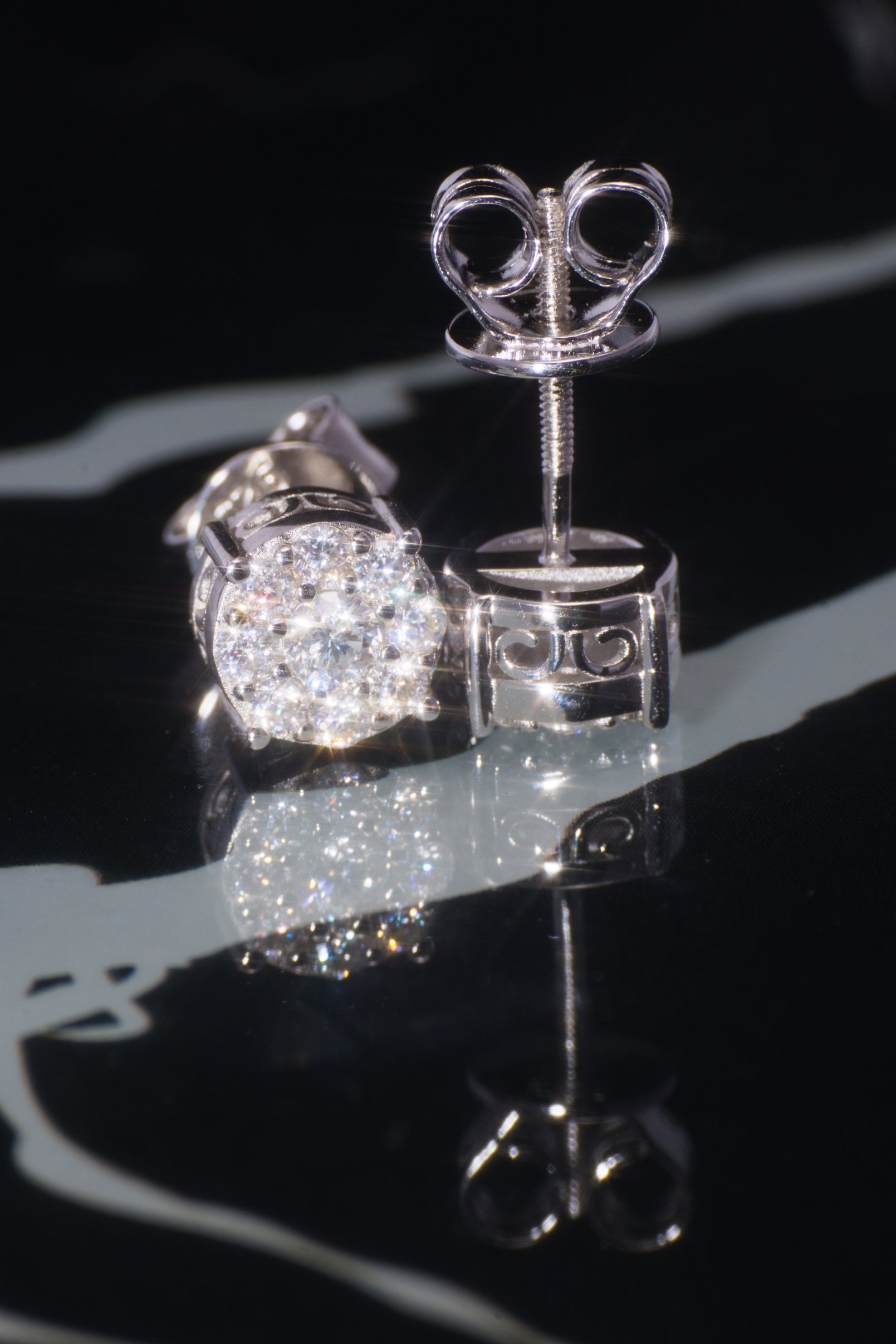 The "NOVA" White Gold Diamond Cluster Earrings