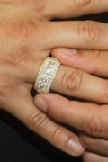 Glacier Moissanite Band Ring – 14K Yellow Gold Plated Sterling Silver