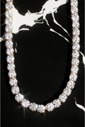 6.5mm Rose Gold Moissanite Tennis Necklace – 14K Rose Gold Plated Sterling Silver