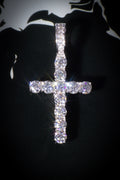 Apollo's Faith Cross Pendant – 14K White Gold Plated Moissanite Cross