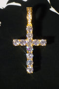 Apollo's Faith Cross Pendant – 14K Yellow Gold Plated Moissanite Cross