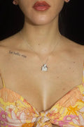Moissanite Locked In Gold Pendant - 14K White Gold