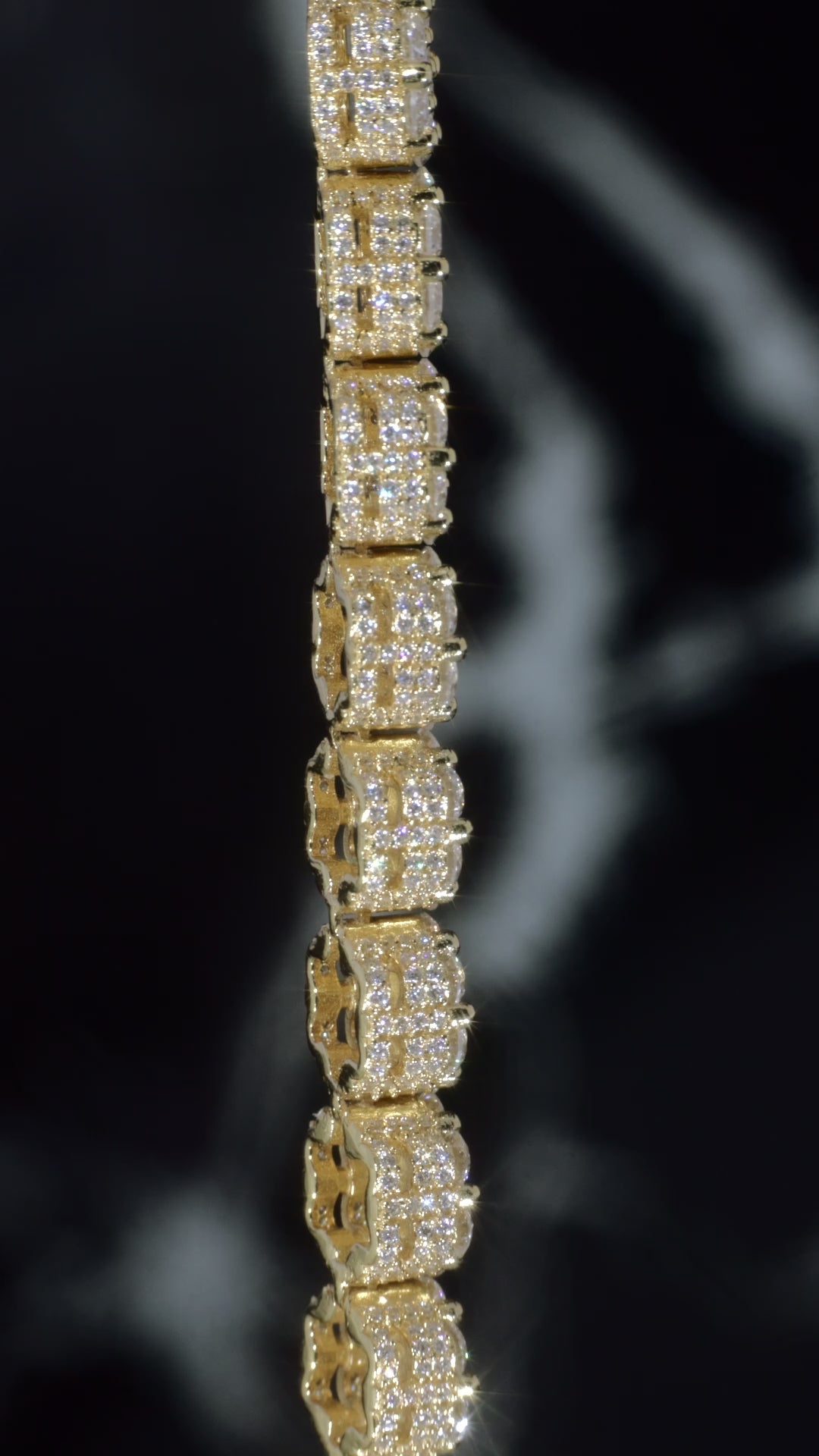 Yellow Gold Moissanite Flower Bracelet – 14K Yellow Gold Plated Sterling Silver