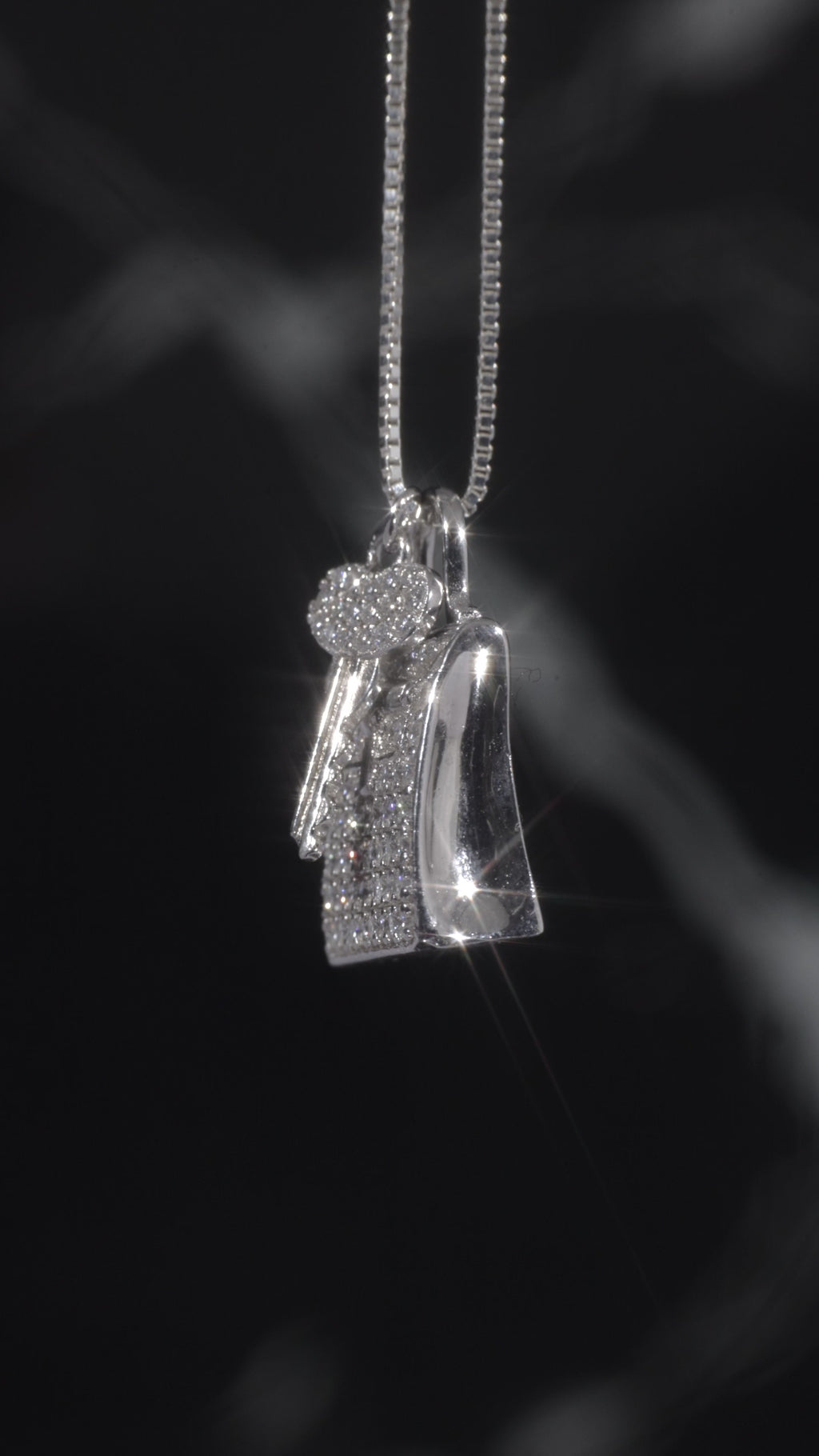 The "LOCKED IN" 14K White Gold Pendant