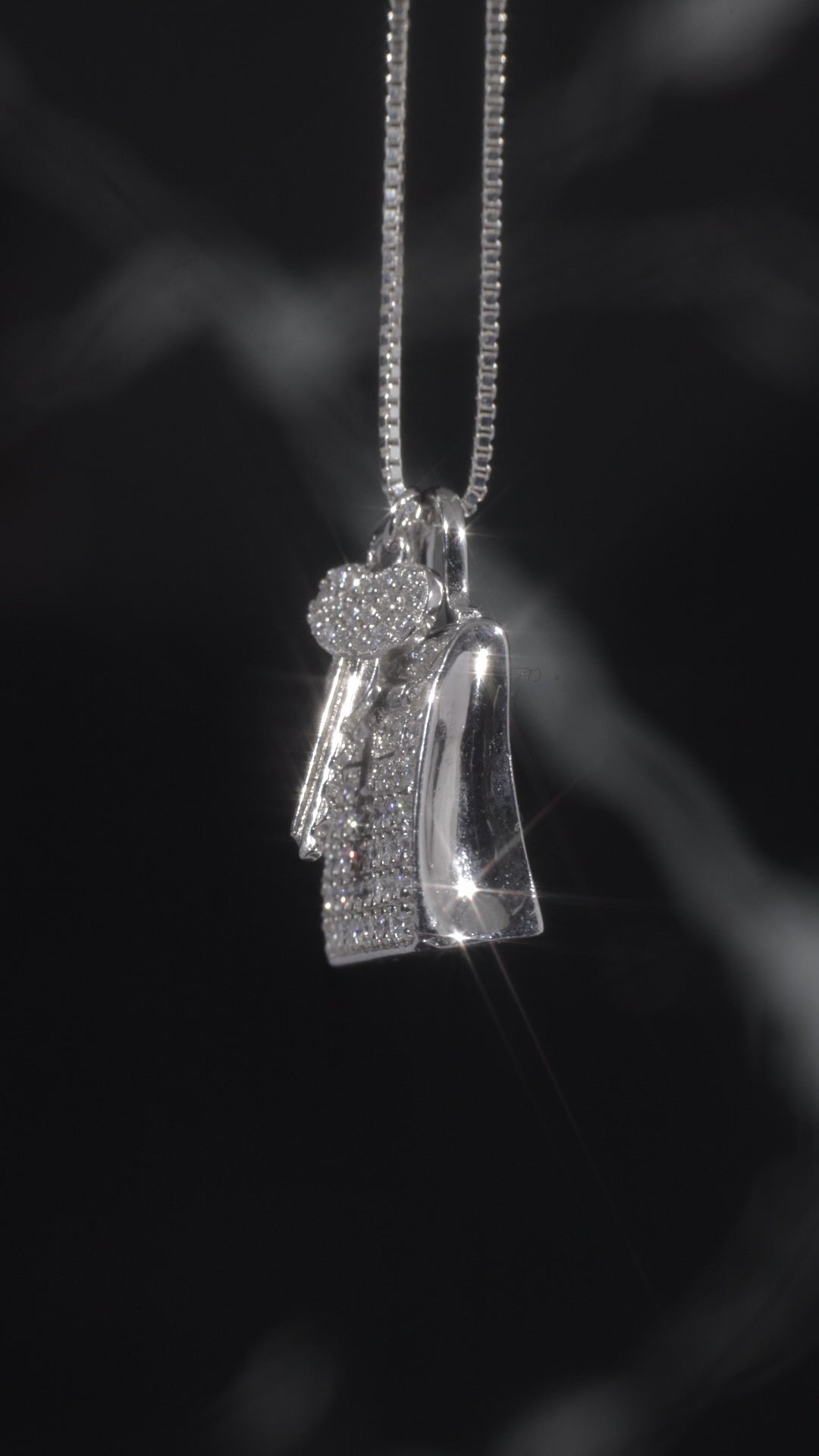 The "LOCKED IN" 14K White Gold Pendant
