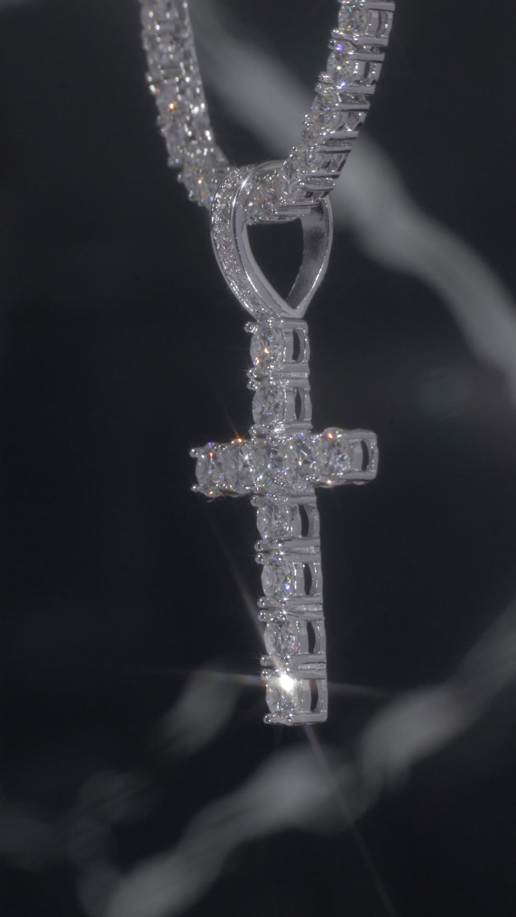 The "APOLLO'S FAITH" Cross 14K White With Diamonds