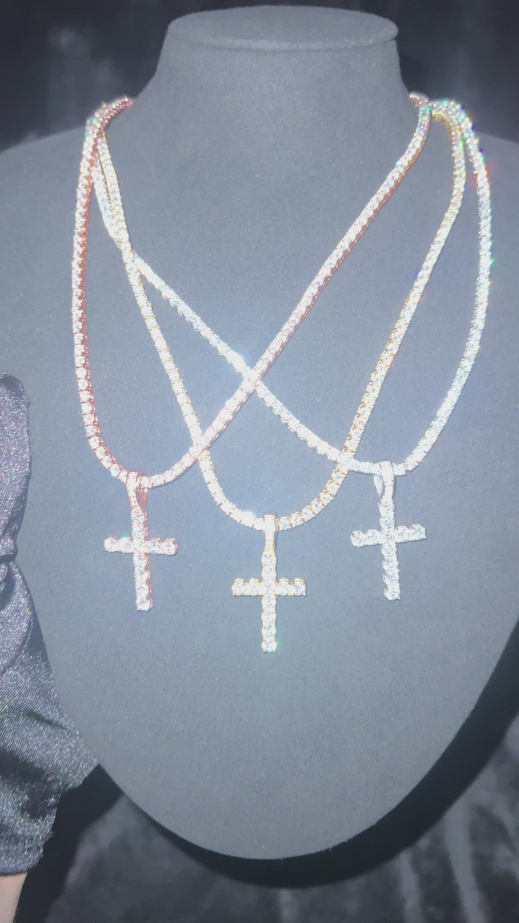 Apollo's Faith Cross Pendant – 14K Rose Gold Plated Moissanite Cross