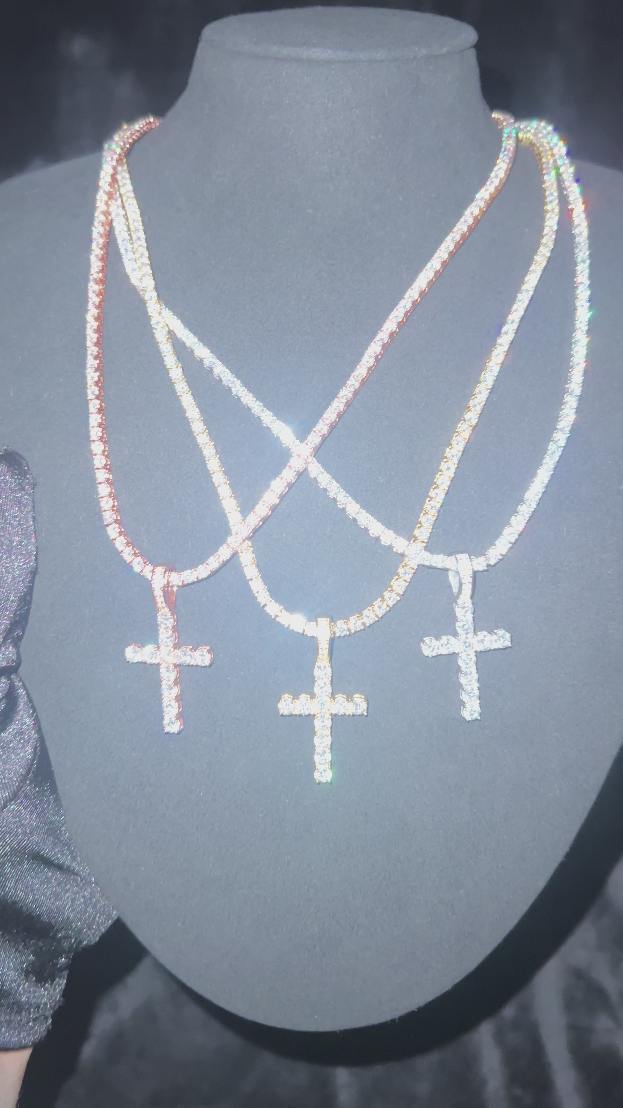Apollo's Faith Cross Pendant – 14K Rose Gold Plated Moissanite Cross