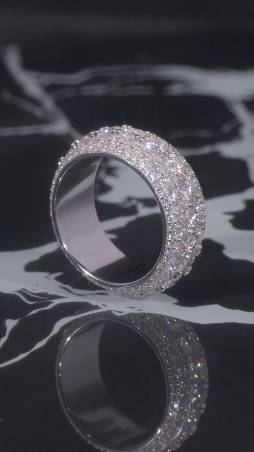 The "GLACIER" White Gold Full Diamond Band Ring