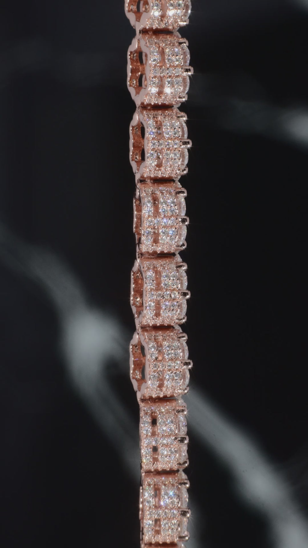 Rose Gold Moissanite Flower Bracelet – 14K Rose Gold Plated Sterling Silver