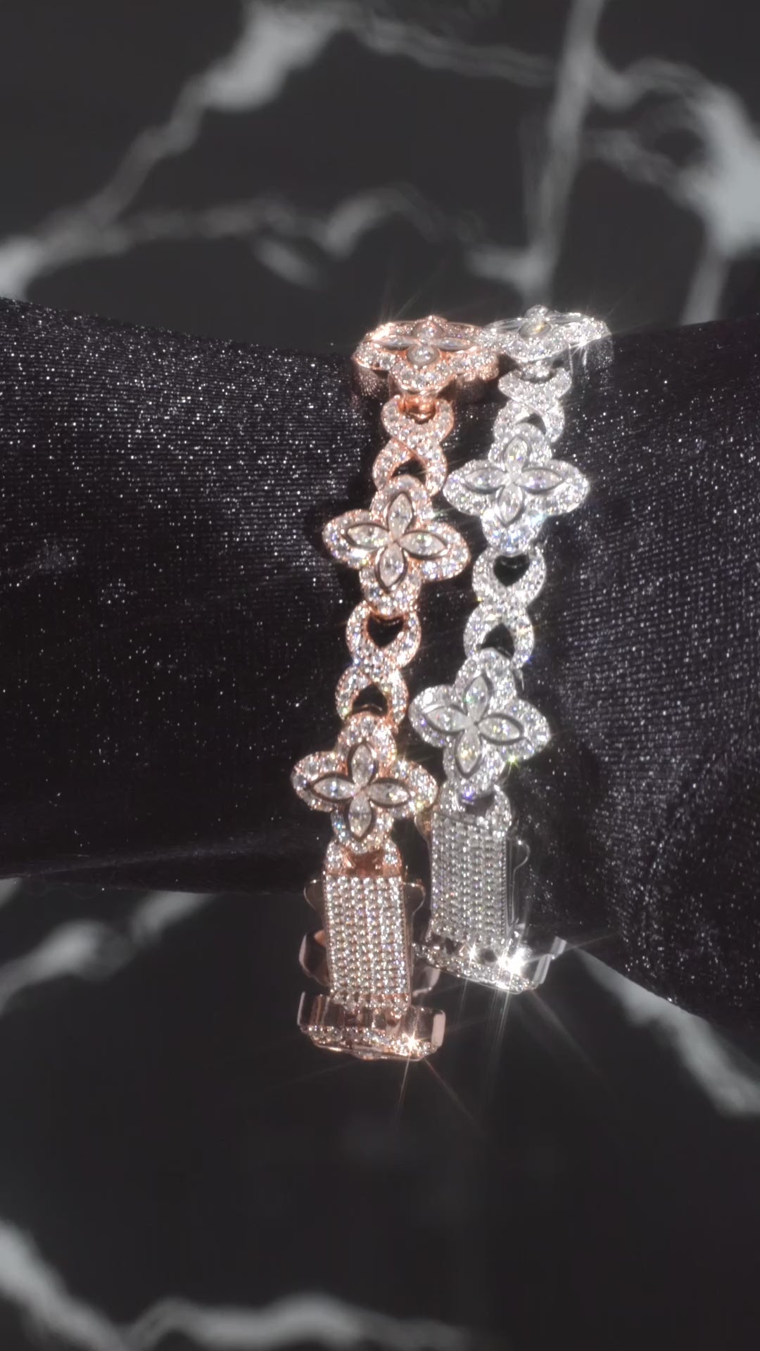 Fortuna Clover Bracelet – 14K White Gold Plated Moissanite Bracelet