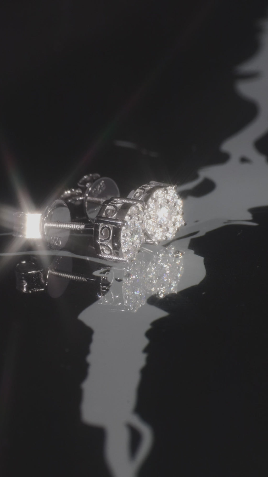 The "NOVA" White Gold Diamond Cluster Earrings