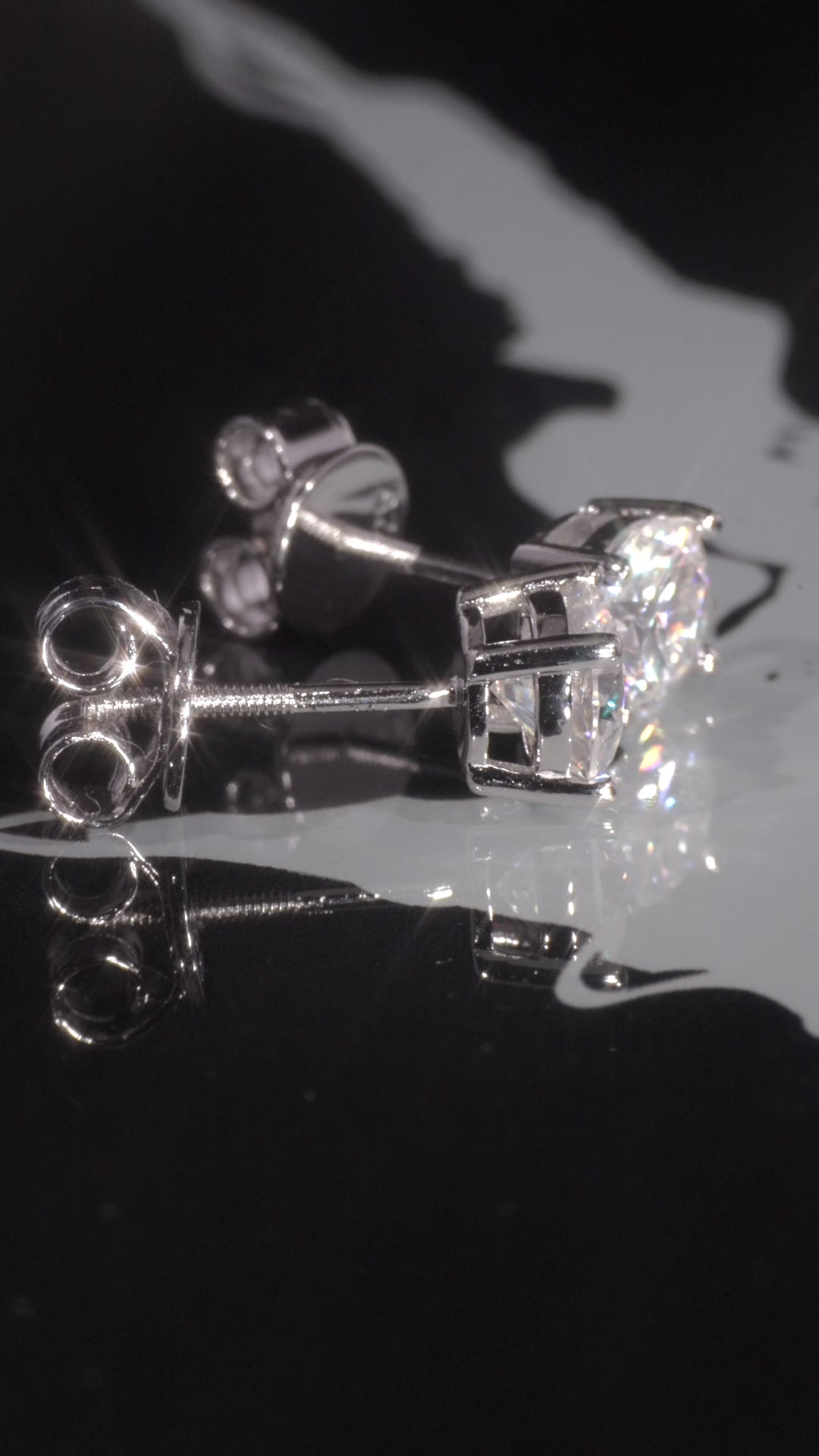 The "PURE" White Gold Solitaire Diamond Stud Earrings