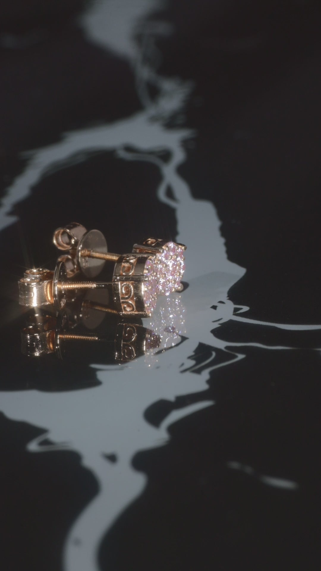 The "ROSÉ" Rose Gold Pink Diamond Cluster Earrings